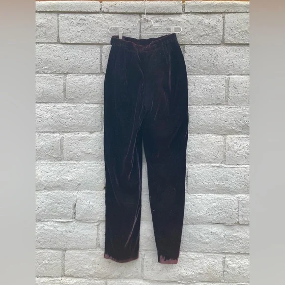 Vintage Wine Velvet Trousers - Picture 4 of 8
